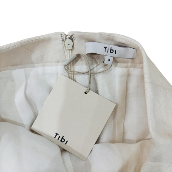 TIBI Wool-blend elegant cream midi skirt NEW - Picture 5 of 8